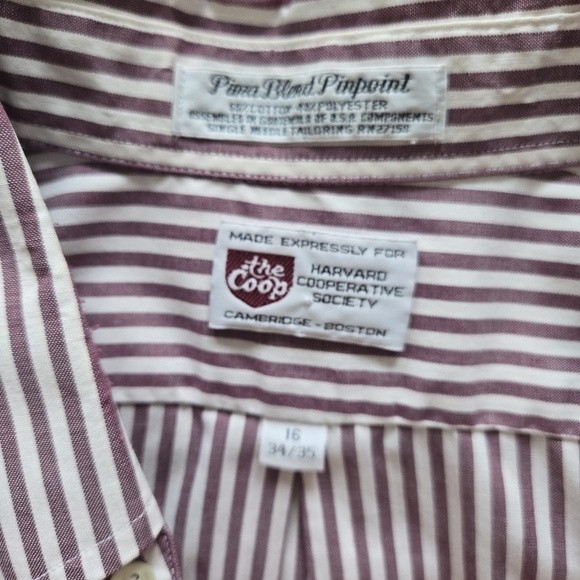VTG Harvard The Coop Classic Striped Men's Shirt - Picture 6 of 8